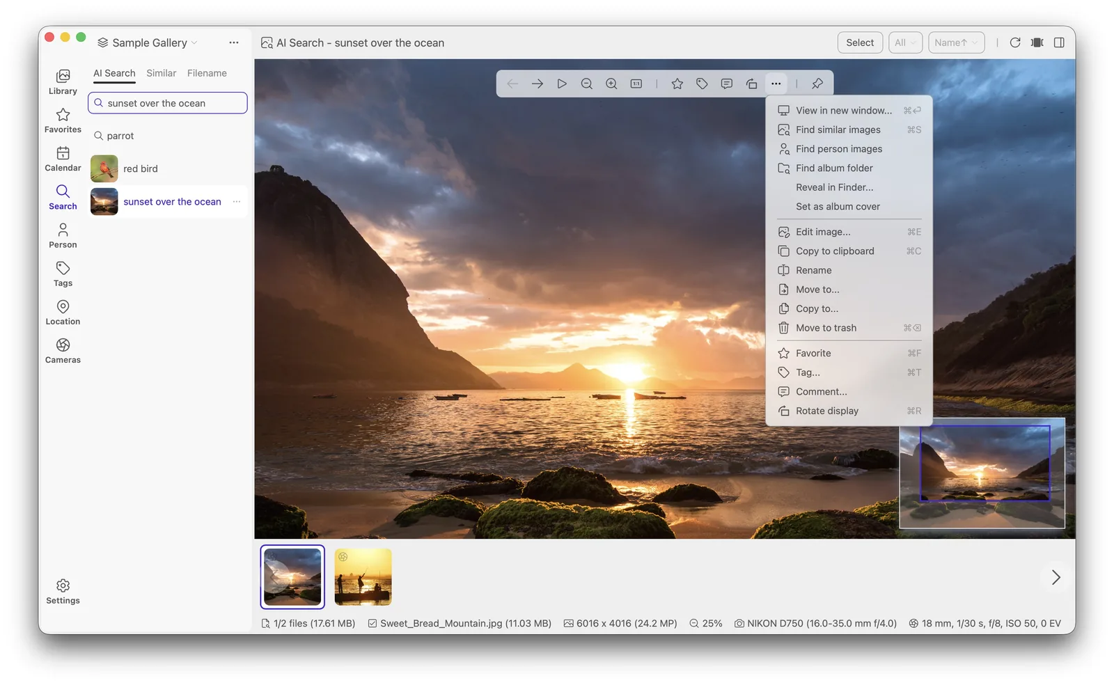 Lap AI photo search finding images by description